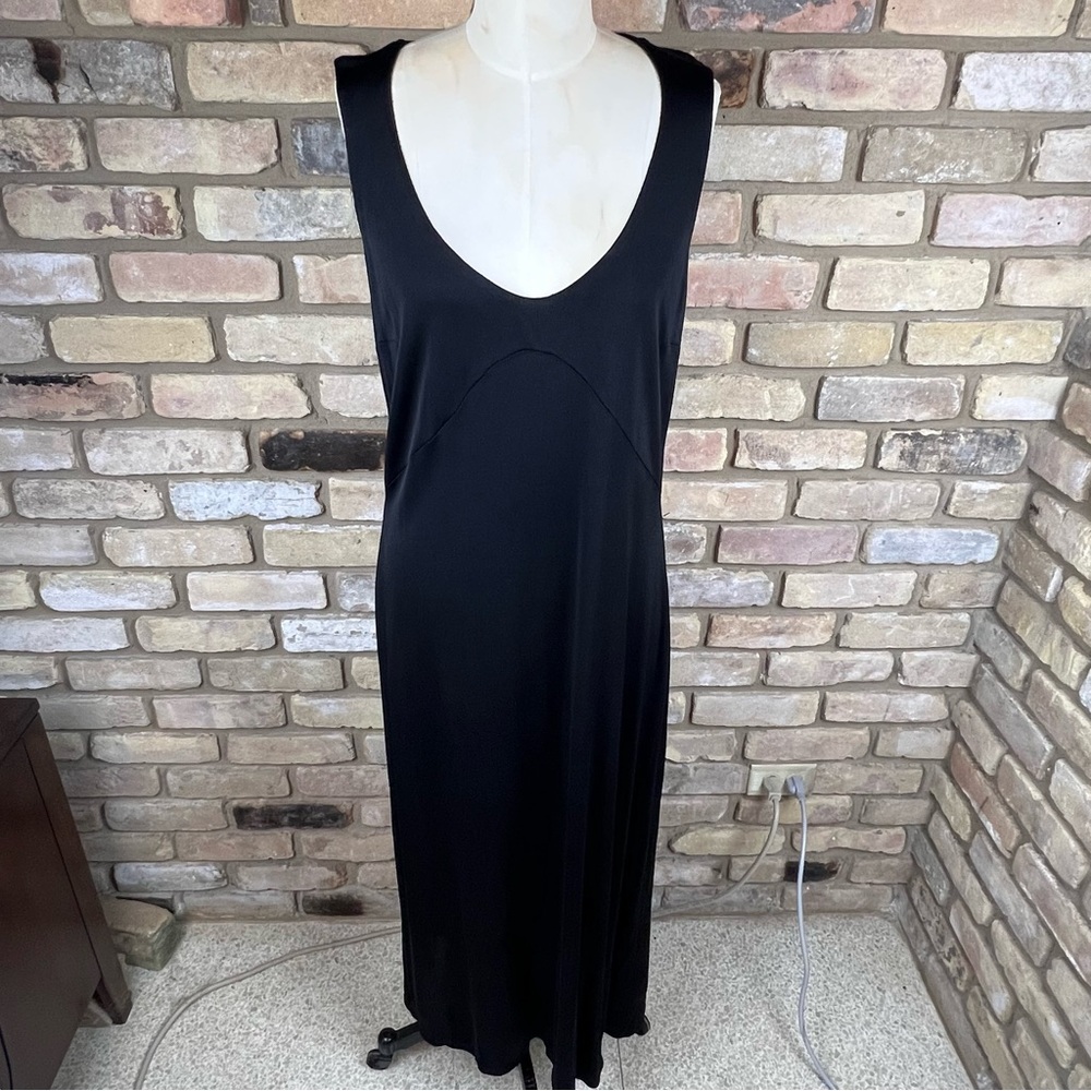 VERSUS VERSACE vintage 90's black fine knit jersey dress | Size 42